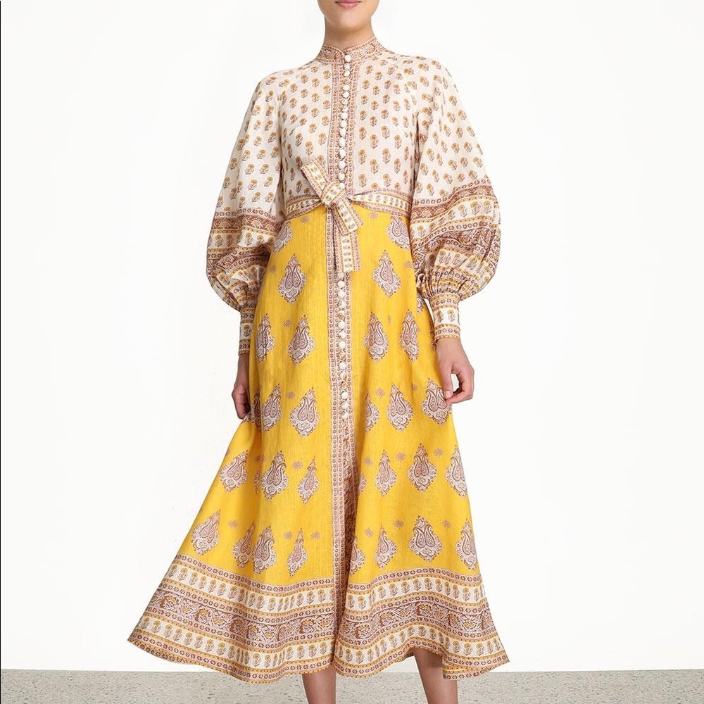 Zimmermann yellow Bonita Long dress size 0 Worn Once